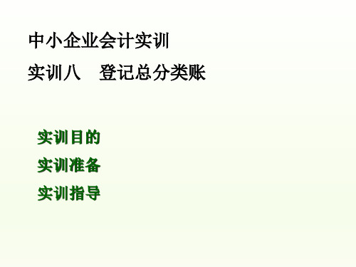 中小企业会计实训八  登记总分类账