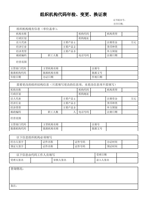 221-组织机构代码年检、变更、换证表