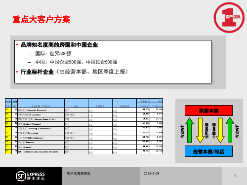 顺丰速运公司 重点大客户方案(策划版)