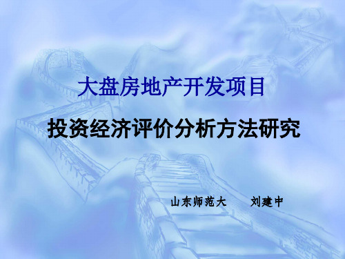 大盘房地产开发项目投资经济分析方法研究