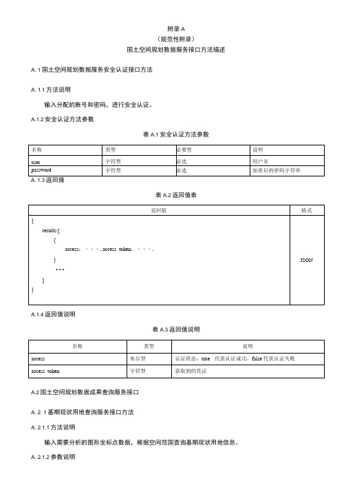 国土空间规划数据服务接口方法描述