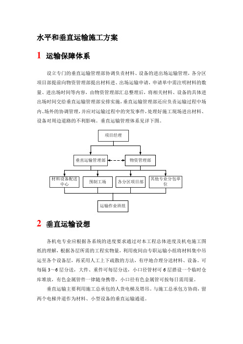 水平和垂直运输施工方案