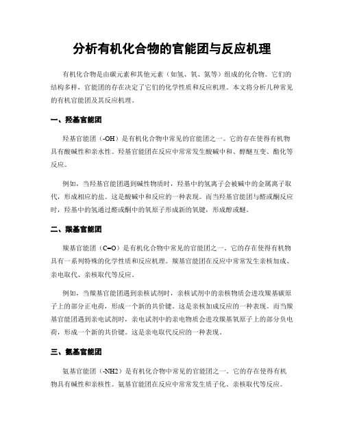 分析有机化合物的官能团与反应机理