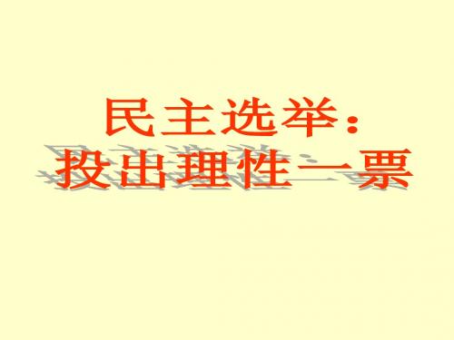 政治：1.2.1《民主选举：投出理性一票》课件(2)(新人教版必修2)