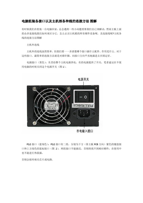 电脑组装各接口以及主机内部各种线地连接方法 现用图解