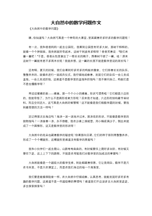 大自然中的数学问题作文