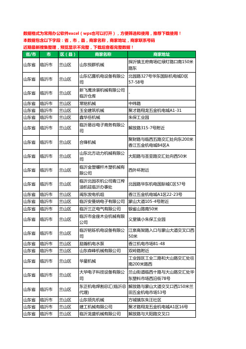 2020新版山东省临沂市兰山区机械机电工商企业公司商家名录名单联系电话号码地址大全123家