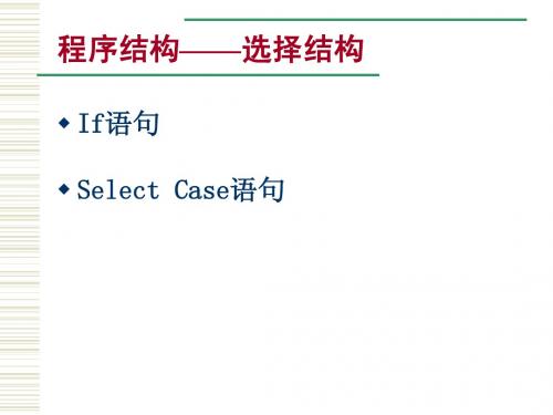 VB实训 语法结构