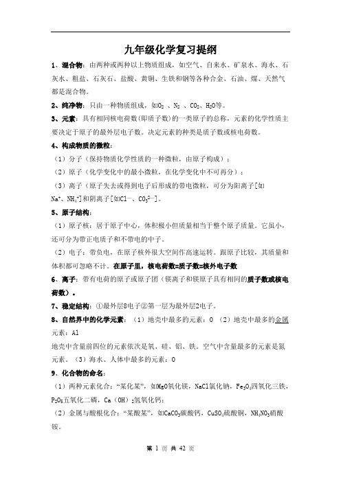 中考化学总复习基础知识详细总结1 01