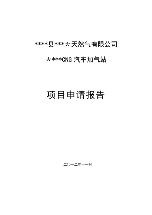 天然气有限公司CNG汽车加气站建设项目--项目申请报告