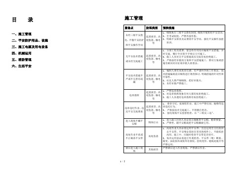 工程施工危险点辨识及预控措施