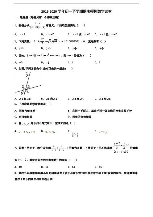 [合集3份试卷]2020四川省绵阳市初一下学期期末数学统考试题