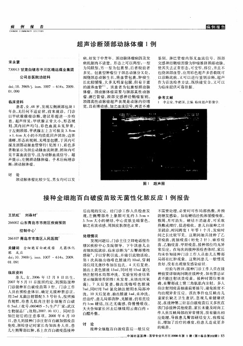 超声诊断颈部动脉体瘤1例