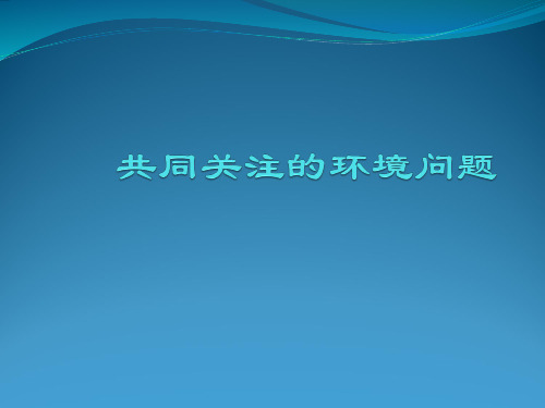 共同关注的环境问题课件