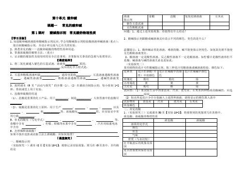 第十单元酸和碱 第一课时