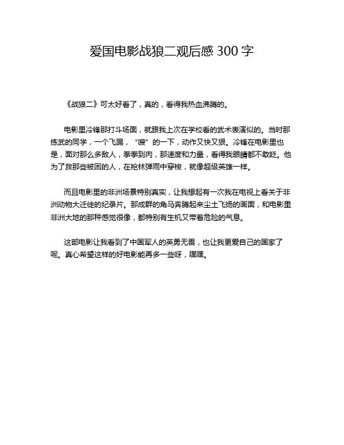 爱国电影战狼二观后感300字