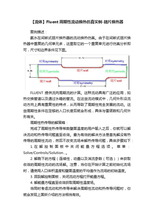 【流体】Fluent周期性流动换热仿真实例-翅片换热器