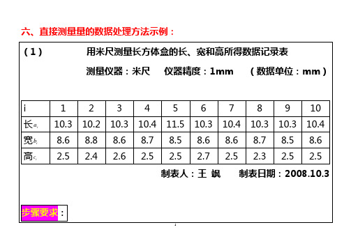 大物实验数据处理示例(大字版)