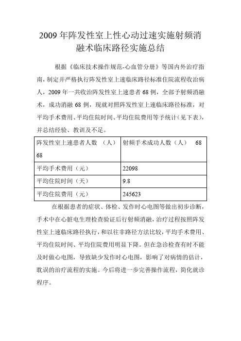 室上速临床路径总结