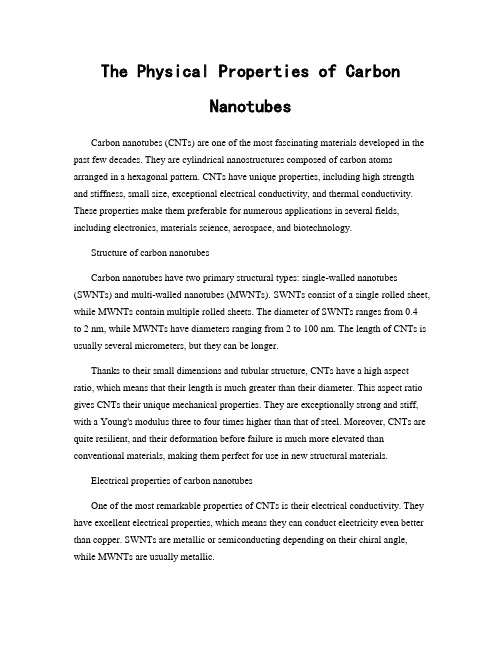 The Physical Properties of Carbon Nanotubes