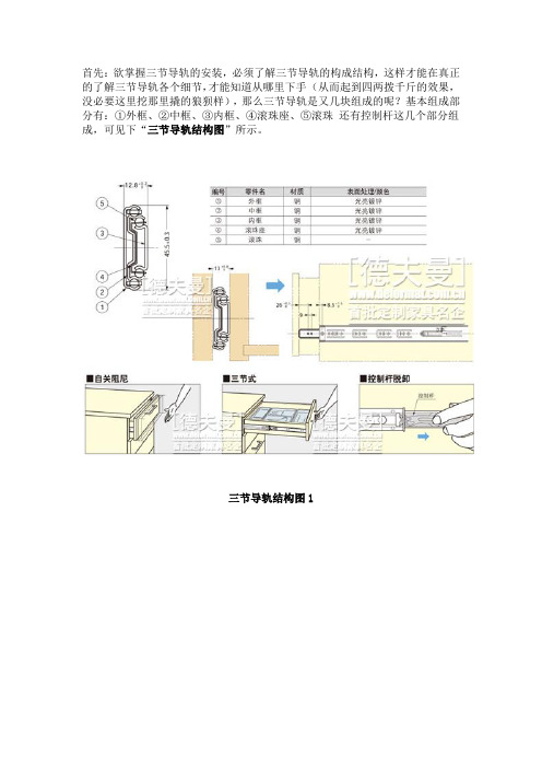 抽屉三节导轨安装图