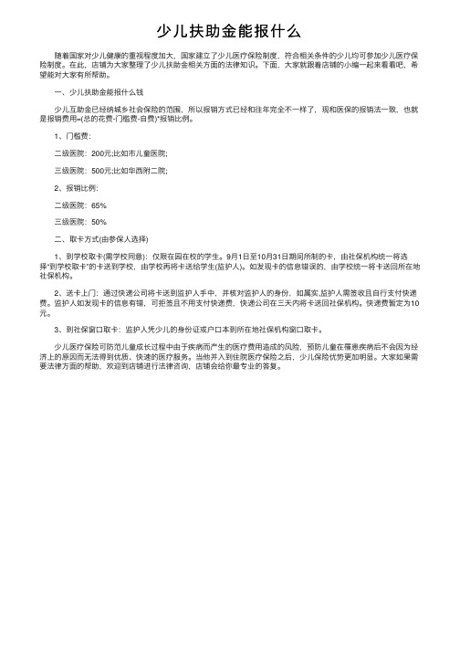 少儿扶助金能报什么