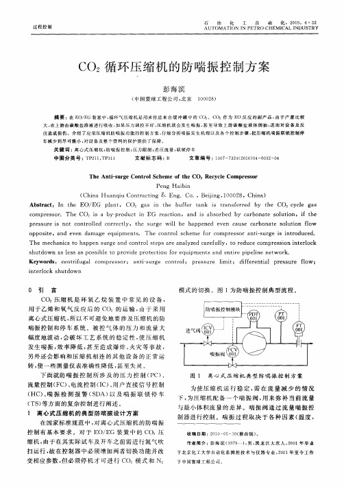 CO2循环压缩机的防喘振控制方案