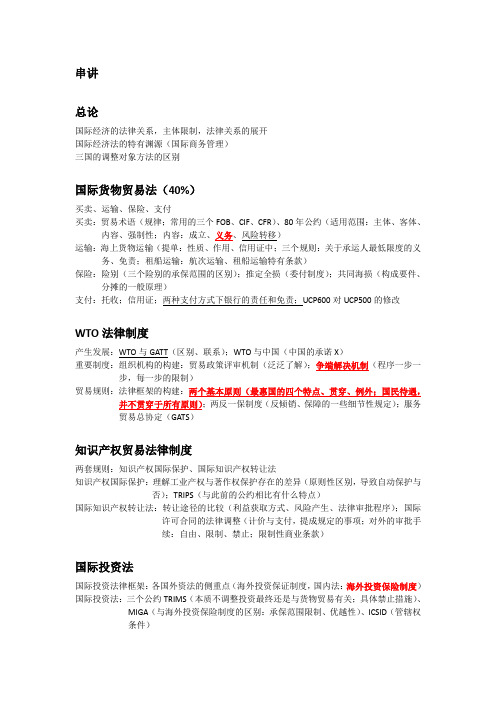 中国政法大学国际经济法笔记..