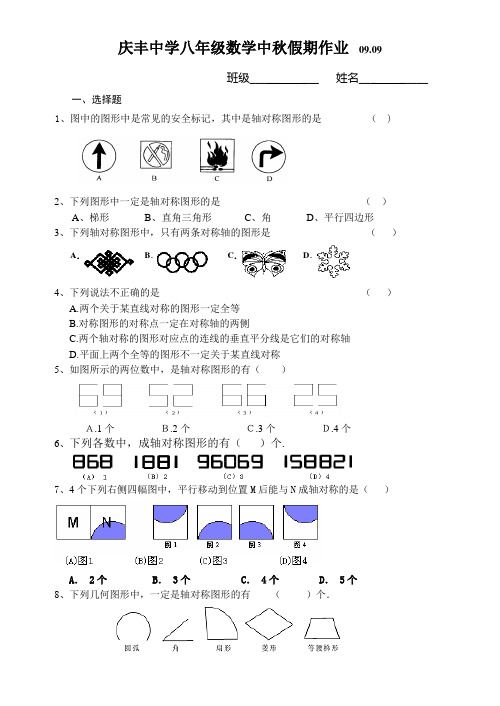初二上数学作业纸