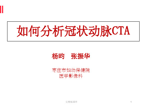 如何分析冠状动脉CTAppt课件