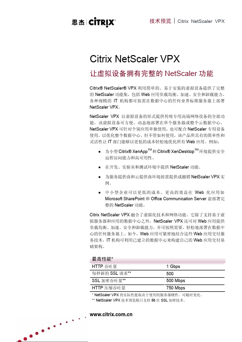 Citrix NetScaler VPX_技术概览