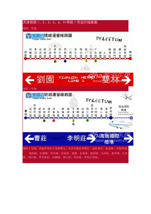 天津地铁运行线路图