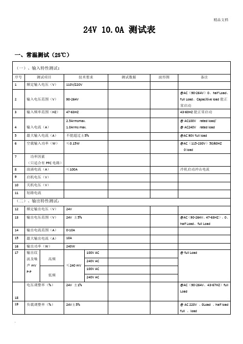 电源适配器测试内容