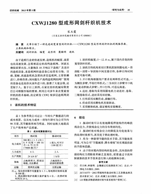 CXWJ1280型成形网剑杆织机技术