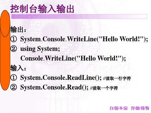 c#的输入和输出