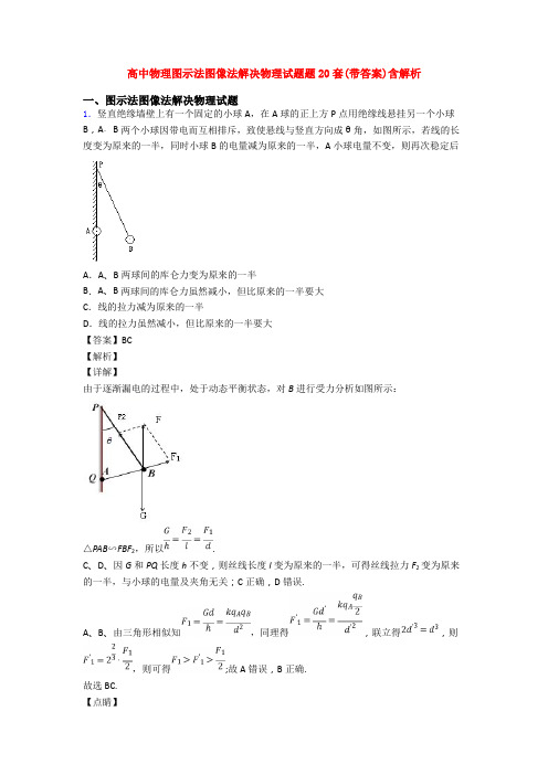 高中物理图示法图像法解决物理试题题20套(带答案)含解析