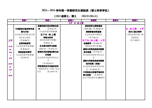 2006-2007学年第二学期研究生课程表(教师用)