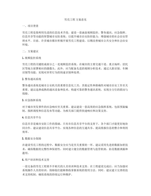 雪亮工程 方案意见