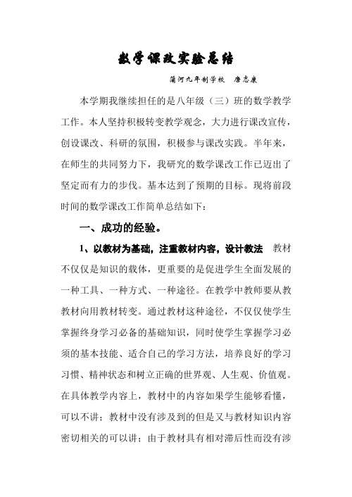 八年级数学课改实验总结(3)