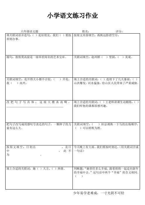 小学六年级语文素养提升练习24 (64)