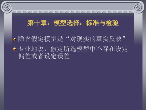 第十章模型选择标准与检验精品PPT课件