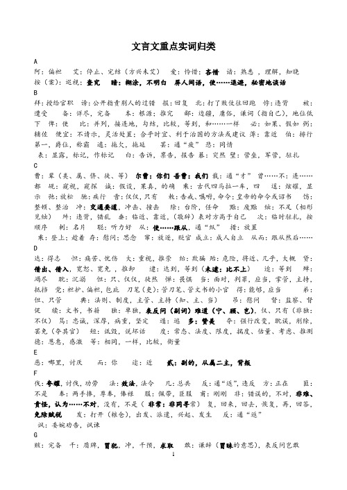 高考语文古汉语字典常考字词释义