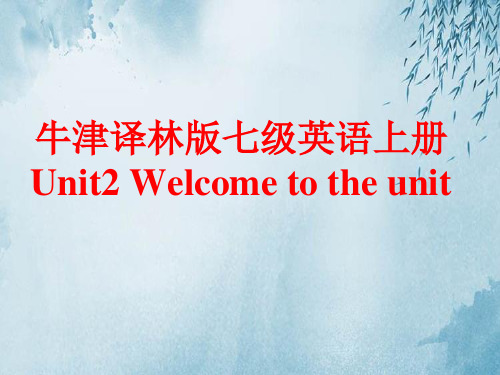 七级英语上册Unit2-Welcome to the unit