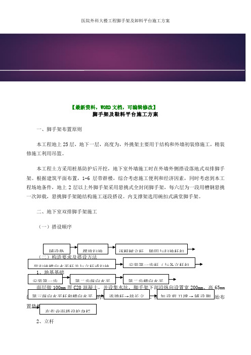 医院外科大楼工程脚手架及卸料平台施工方案