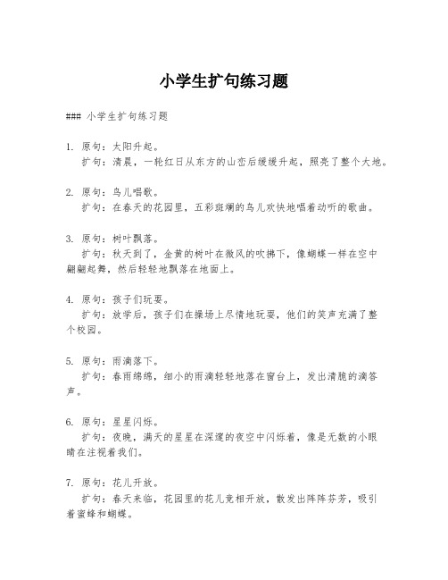 小学生扩句练习题