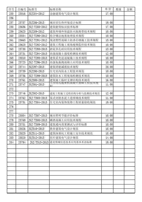 工程建设最新行业标准JGJ汇总