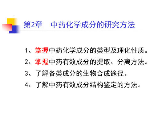 中药化学成分的研究方法汇总