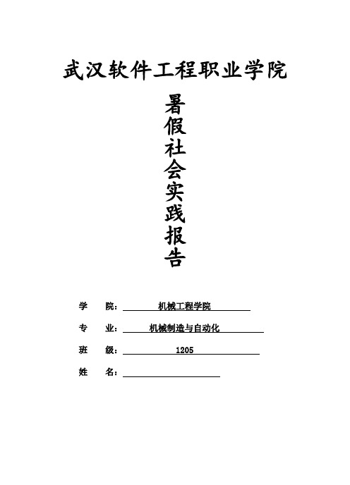 暑期社会实践调查报告