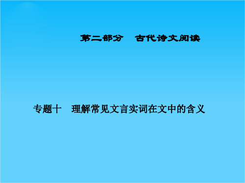 金榜夺冠·高考总复习·语文(课件)第二部分 专题十