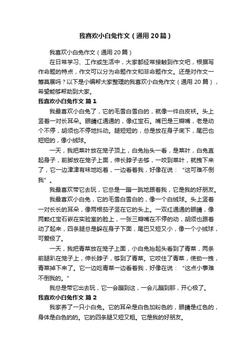 我喜欢小白兔作文（通用20篇）